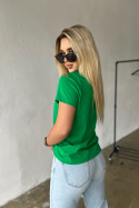 T-Shirt BG V-Neck Blink zielony Brandenburg Couture