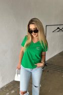T-Shirt BG V-Neck Blink zielony Brandenburg Couture