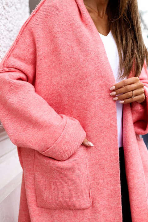 Płaszcz maxi z szalowym kołnierzem z przędzy