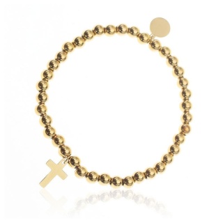 Bransoletka ze stali szlachetnej z krzyżykiem