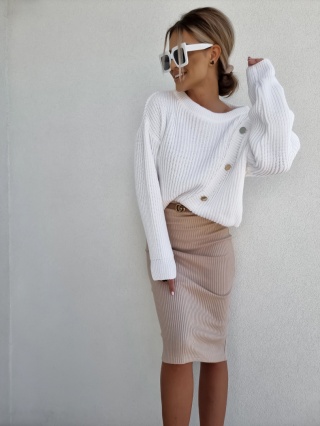 Dzianinowa spódnica tuba jasny beż - BY ME