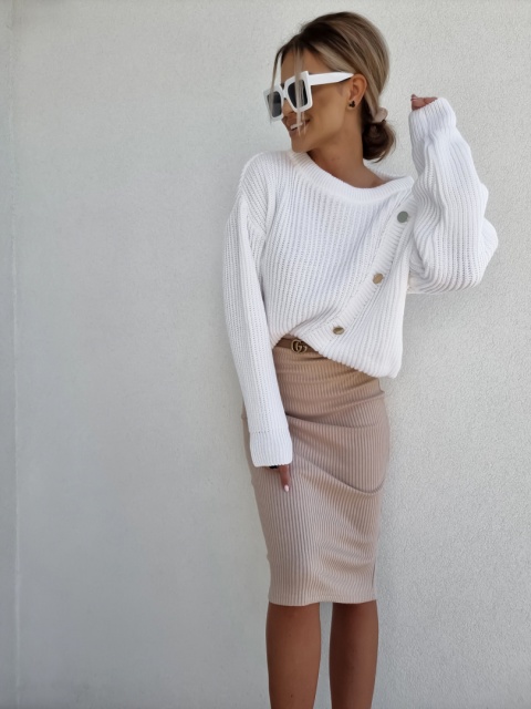 Dzianinowa spódnica tuba jasny beż - BY ME