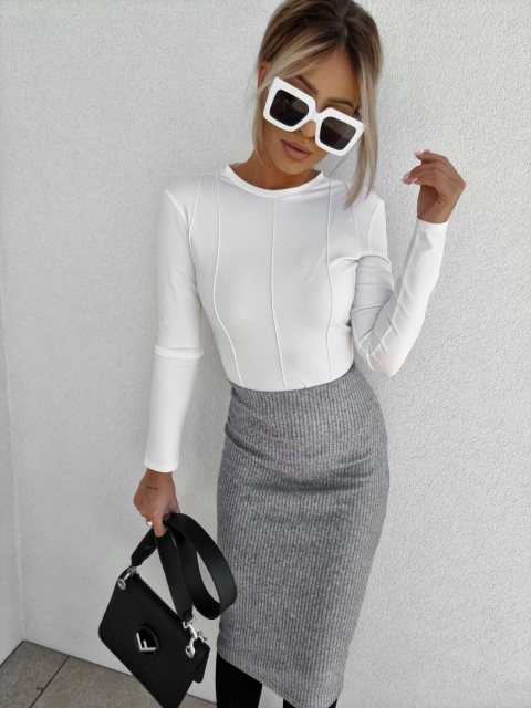 Dzianinowa spódnica tuba szara - BY ME