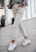 Ecru spodnie JOGGER z gumką w pasie Ecru spodnie JOGGER z gumką w pasie