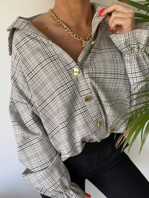 Koszula oversize ze złotymi guzikami EXCLUSIVE - AGATHA FASHION