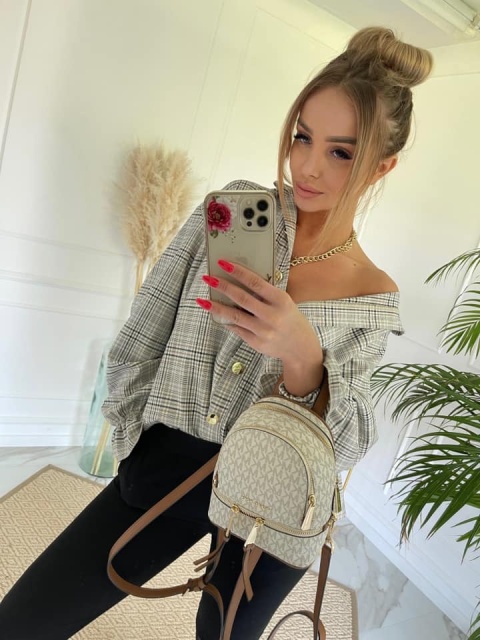 Koszula oversize ze złotymi guzikami EXCLUSIVE - AGATHA FASHION