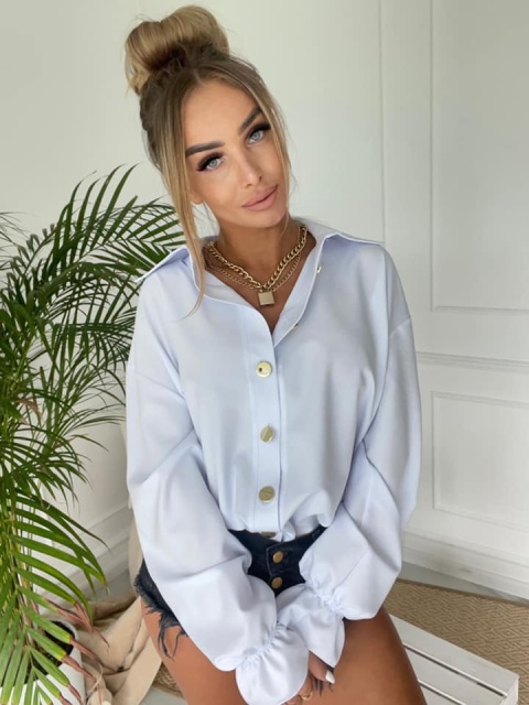 Koszula oversize ze złotymi guzikami EXCLUSIVE - AGATHA FASHION
