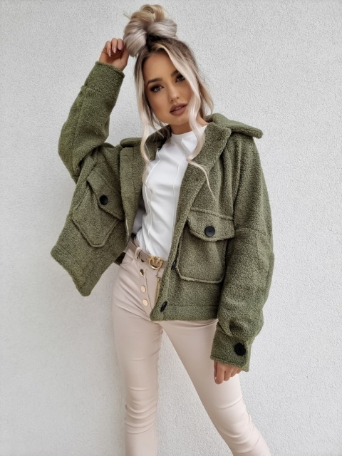 Kożuszek z kieszeniami khaki - BY ME