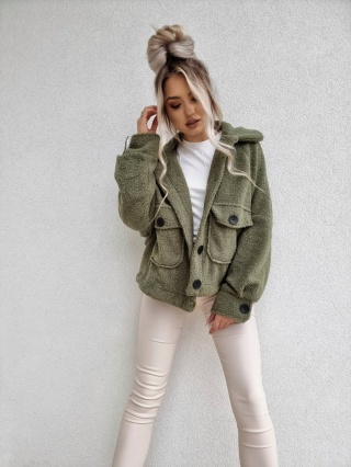 Kożuszek z kieszeniami khaki - BY ME