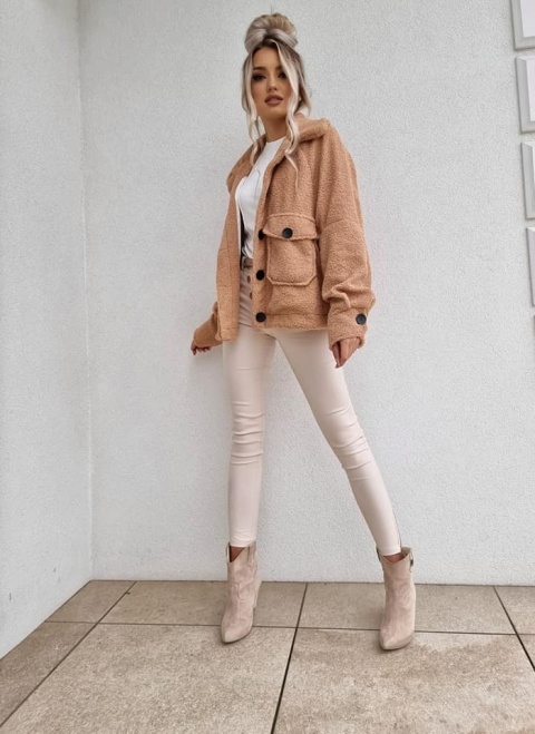 Kożuszek z kieszeniami camel - BY ME