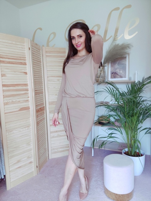 Sukienka KENZA asymetryczna beige