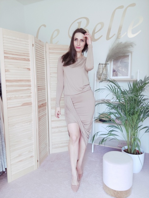 Sukienka KENZA asymetryczna beige