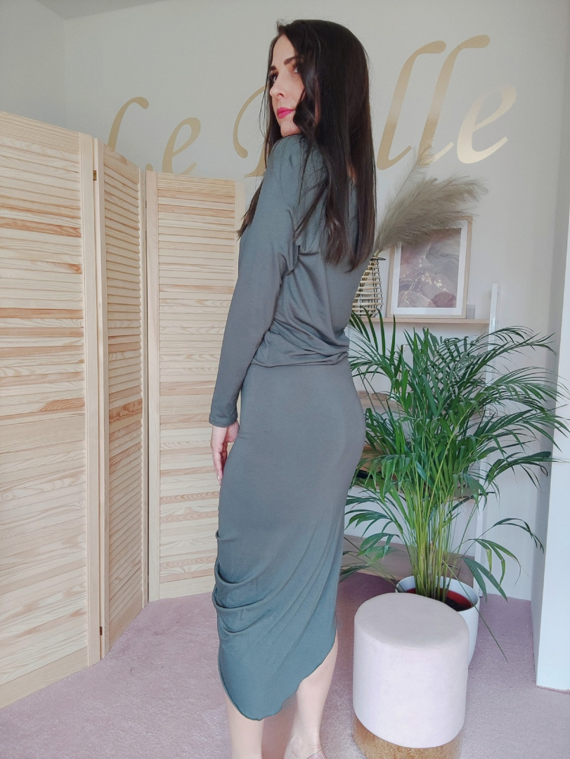 Sukienka KENZA asymetryczna khaki