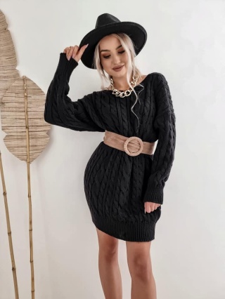 Sukienka warkocz BRAID czarna - BY ME