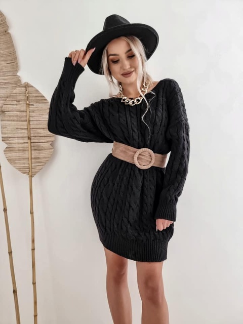 Sukienka warkocz BRAID czarna - BY ME