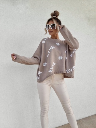 Sweter oversize beżowy - BY ME