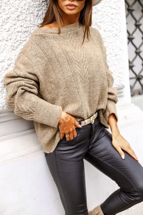 Sweterek Bow z kokardą na plecach orzech - ME GUSTA