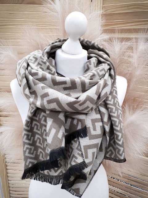 Szal chusta we wzory GREY