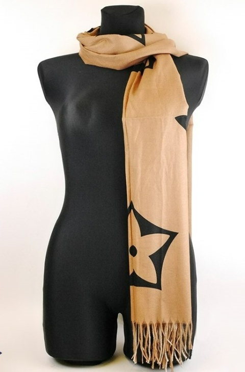 Szal chusta we wzory BEIGE LILU