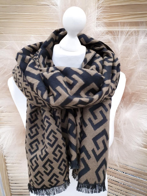 Szal chusta we wzory COFFEE