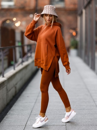 Bluza oversize z kapturem JODIE miedziany brąz - ME GUSTA