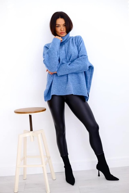 Golf z ozdobnym szwem NEVADA kolor jeans - ME GUSTA