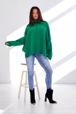 Golf z ozdobnym szwem NEVADA zieleń - ME GUSTA