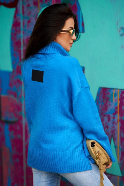 Klasyczny golf o równomiernym gładkim splocie lazur - ME GUSTA