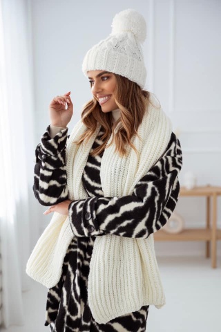 Komplet czapka i szal SWEET kremowy SEMPRE