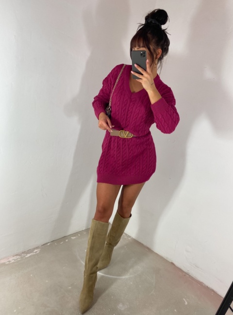 Sukienka dzianinowa GRAM amarant - BY ME