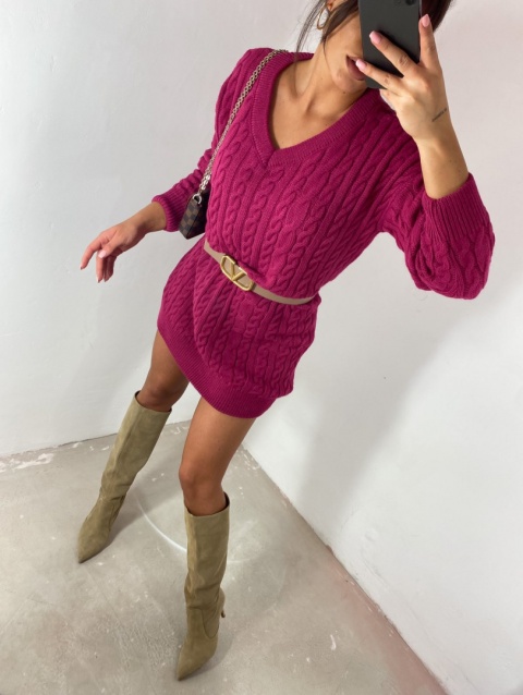 Sukienka dzianinowa GRAM amarant - BY ME