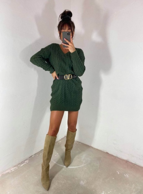 Sukienka dzianinowa GRAM zieleń - BY ME