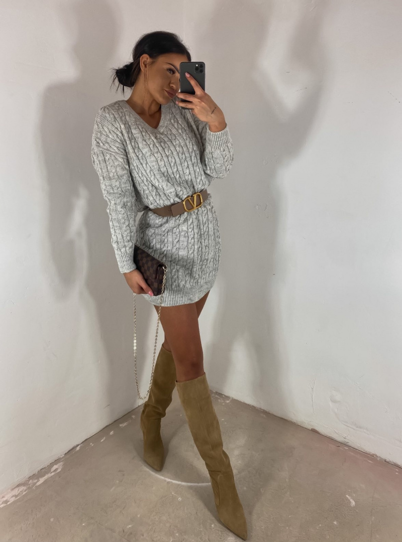 Knitted dress GRAM grey - BY ME