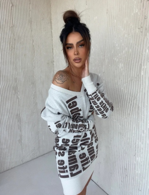 Sweter LOGOTYPE śmietana - LA MANUEL