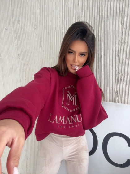 Bluza HOODIE bordo LA MANUEL