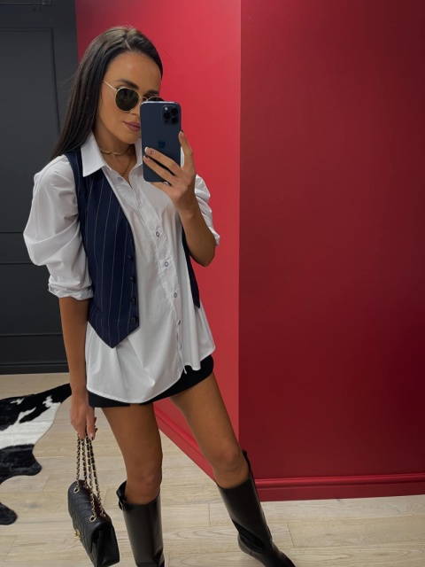 Kamizelka na guziki granatowa PARIS La Milla