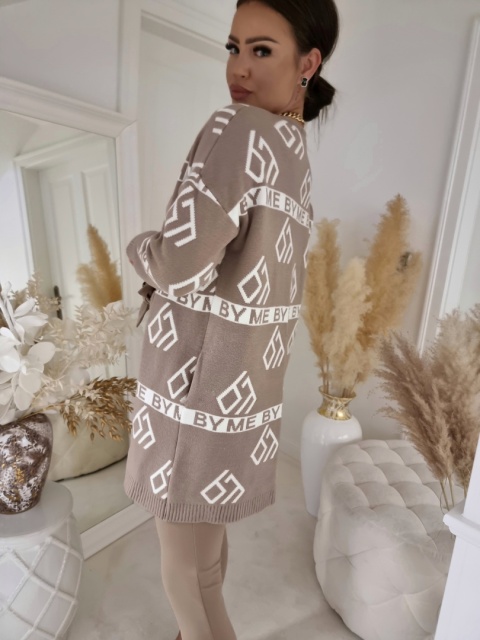 Kardigan BY ME kaszmir ciemny beż