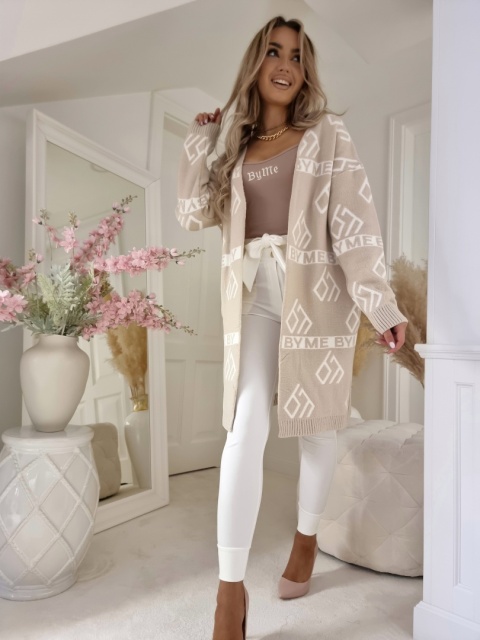 Kardigan BY ME kaszmir jasny beż