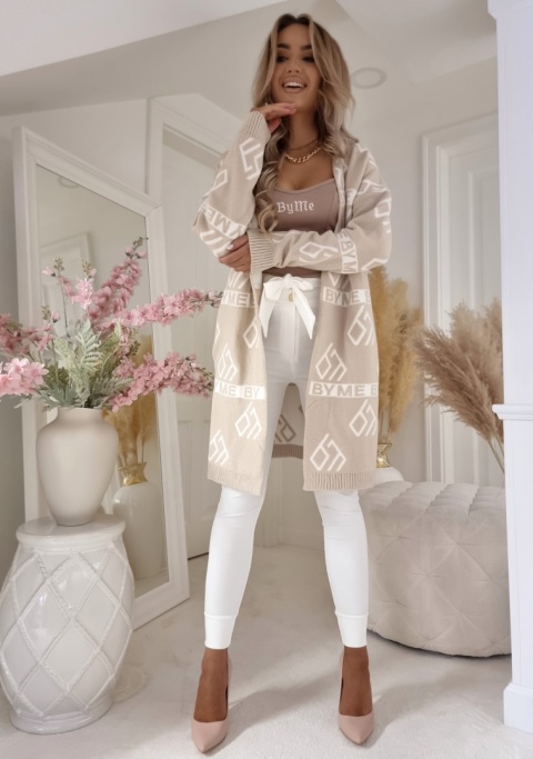 Kardigan BY ME kaszmir jasny beż