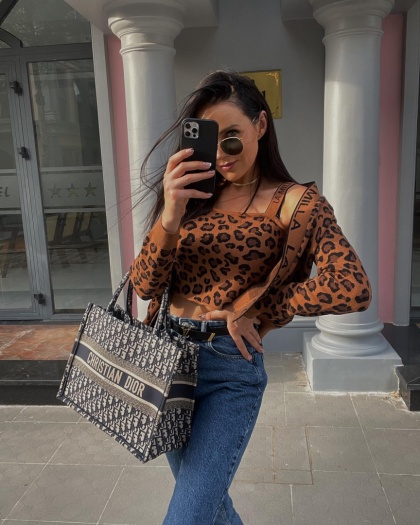 Komplet top i sweterek LOGO PANTERA La Milla