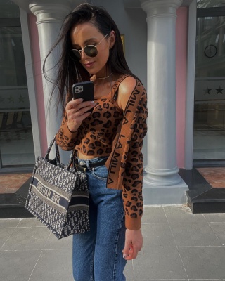 Komplet top i sweterek LOGO PANTERA La Milla