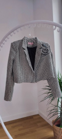 Short jacket MY STYLE with rose, white and black with gold thread LA MILLA