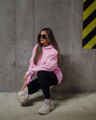 Bluza z cyrkoniami DIAMOND cukierkowy róż SEMPRE