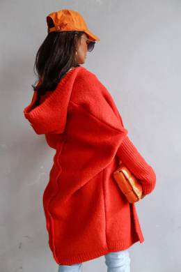 Rio long cardigan with hood orange - ME GUSTA