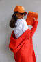 Rio long cardigan with hood orange - ME GUSTA