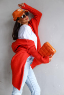 Rio long cardigan with hood orange - ME GUSTA