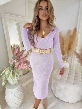 Dzianinowa sukienka LOCA lila By Me