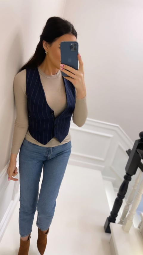 Kamizelka na guziki granatowa PARIS La Milla