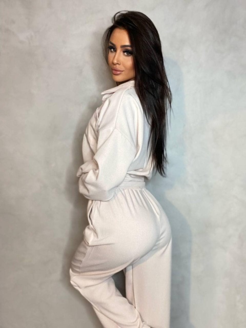 Komplet koszula i spodnie z szeroką nogawką MELANIE beż By Mielczarkowski