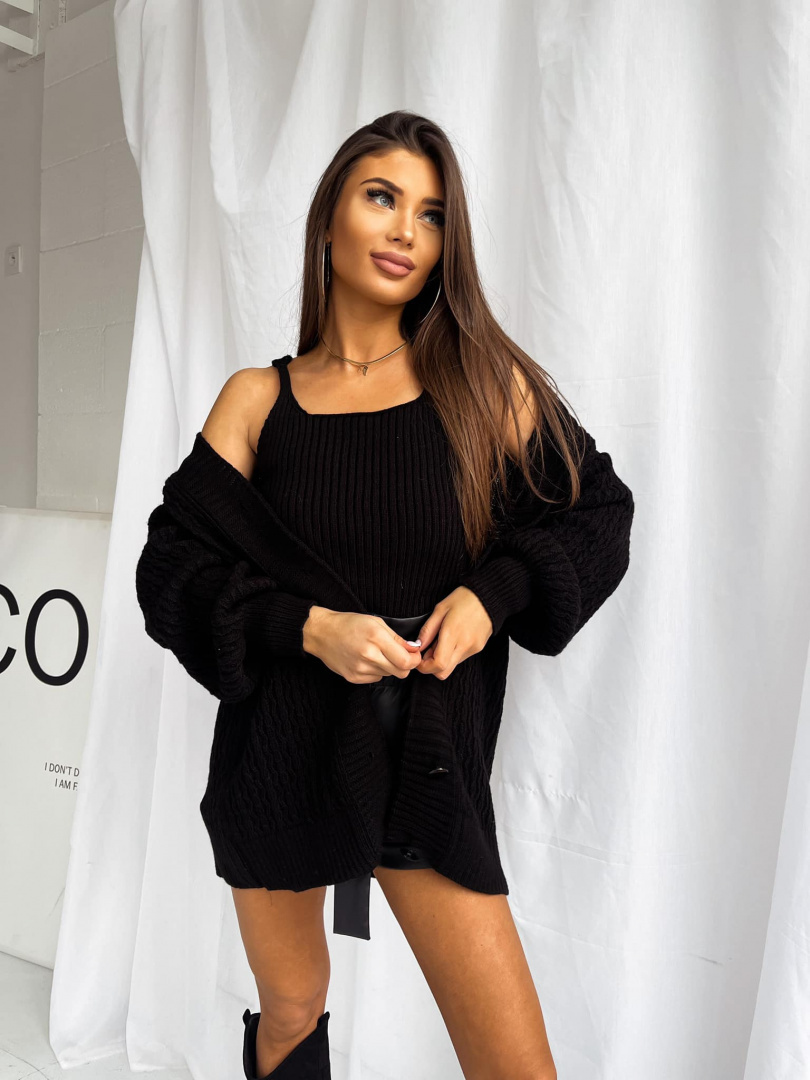 Sweater top and cardigan set Alexandra black Mielczarkowski